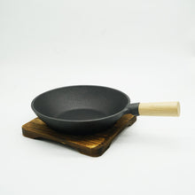 Load image into Gallery viewer, 9" Cast Iron Wok with Wooden Base - Eco Prima Home and Commercial Kitchen Supply