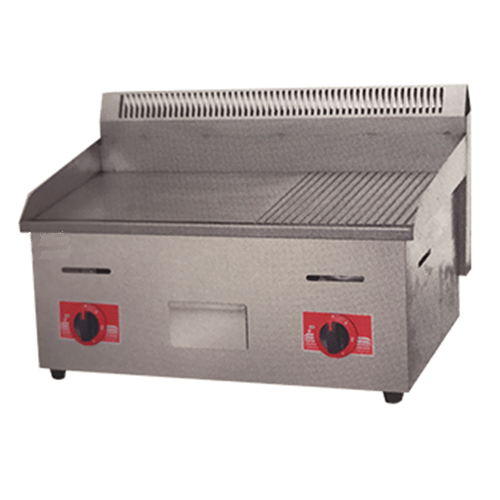 Commercial Countertop Flat Grill and Grooved Plate Gas Griddle