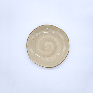 8.5" Cream Marbled Plate