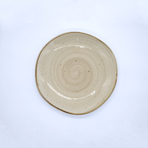 10.5" Cream Marbled Plate - Eco Prima Home and Commercial Kitchen Supply
