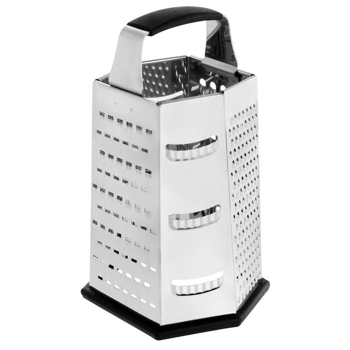 Big 6-Sided Stainless Steel Box Grater with Soft Grip - Eco Prima Home and Commercial Kitchen Supply