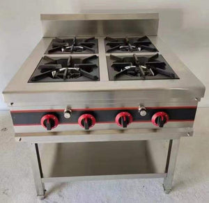 Commercial Floor Standing 6 Burner Gas Stove with Bottom Shelf