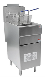 18L Single Tank Gas Fryer with Twin Baskets, 3 Burners