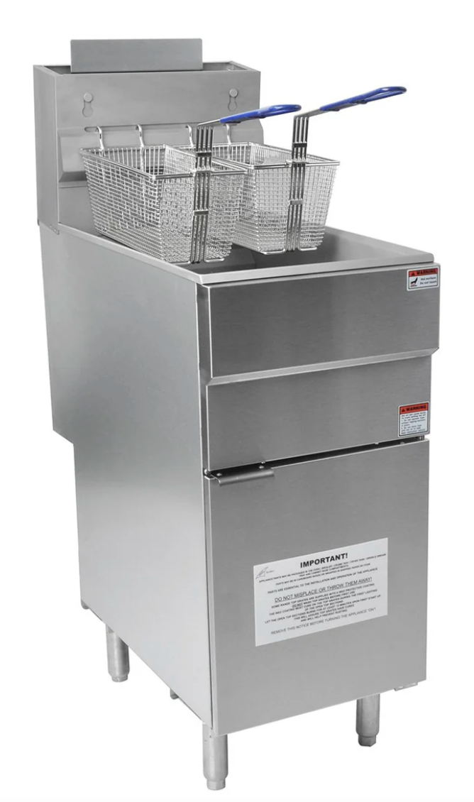 18L Single Tank Gas Fryer with Twin Baskets, 3 Burners