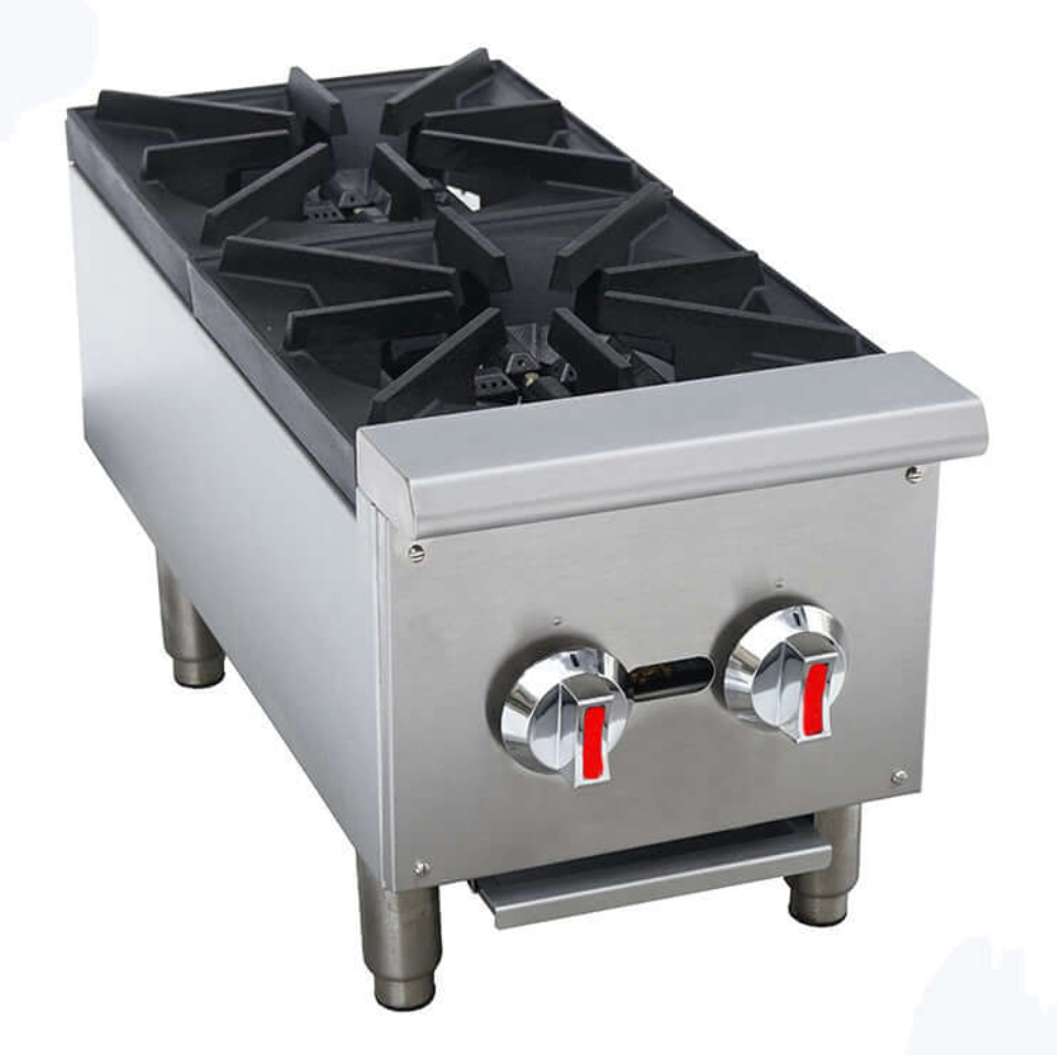 2 Burner Gas Stove with Stainless Steel Bottom Shelf