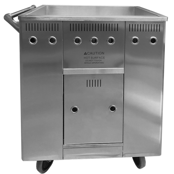 Gas Dimsum Steamer Trolley Cart, W780 x D440 x H880 mm