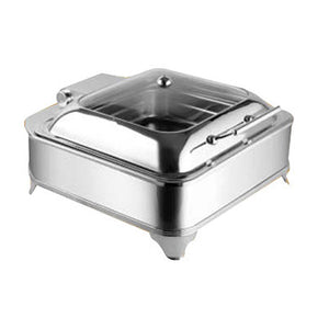 5.5L Square Hydraulic Chafing Dish with Glass Lid