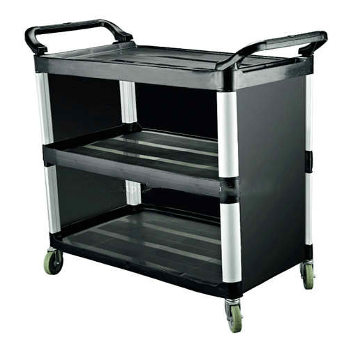 3-Tier Small Plastic Trolley with Cover - Eco Prima Home and Commercial Kitchen Supply