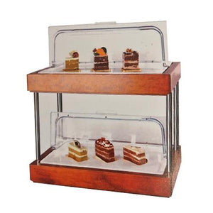 2-Tier Wooden Rectangular Display - Eco Prima Home and Commercial Kitchen Supply
