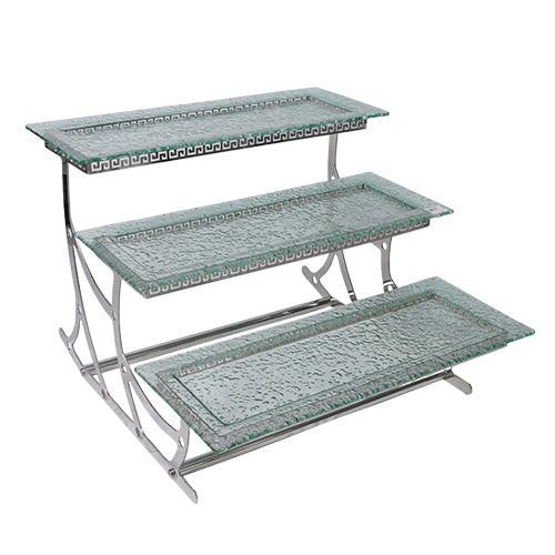 Rectangular Glass Display Table 3-Tier Rectangular Glass Display – Eco Prima Home and Commercial ...