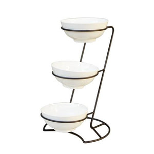 3-Tier Ceramic Bowl Display - Eco Prima Home and Commercial Kitchen Supply