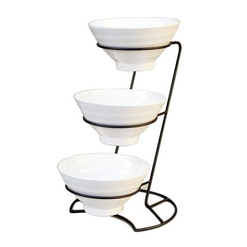 3-Tier White Melamine Server - Eco Prima Home and Commercial Kitchen Supply