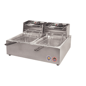 6L + 6L Double Tank, Double Basket Electric Fryer - Eco Prima Home and Commercial Kitchen Supply