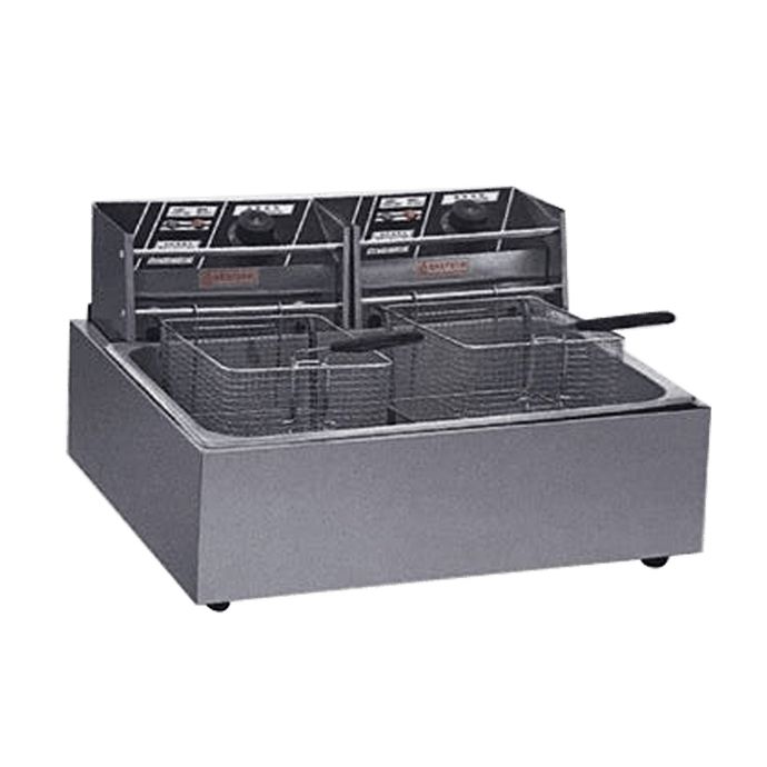 12L Single Tank, Double Basket Electric Fryer - Eco Prima Home and Commercial Kitchen Supply