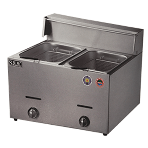 6L+6L Double Tank, Double Basket Gas Fryer - Eco Prima Home and Commercial Kitchen Supply