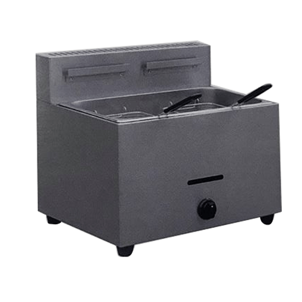 12L Single Tank, Double Basket Gas Fryer - Eco Prima Home and Commercial Kitchen Supply
