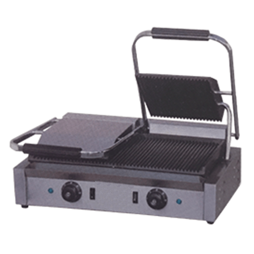 Extra Wide Electric Panini Sandwich Grill with Grooved Grill Surfaces - Eco Prima Home and Commercial Kitchen Supply
