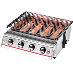 4 Burner Gas Barbeque Grill, Big - Eco Prima Home and Commercial Kitchen Supply