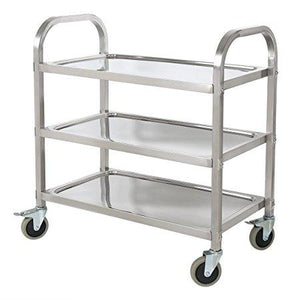 3-Tier Big Stainless Trolley - Eco Prima Home and Commercial Kitchen Supply