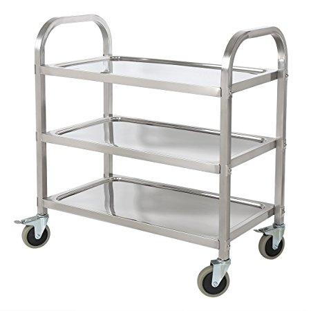 3-Tier Big Stainless Trolley - Eco Prima Home and Commercial Kitchen Supply