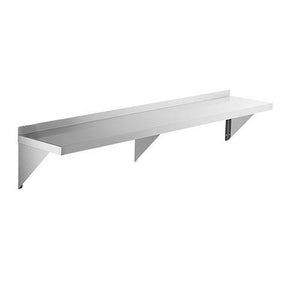 16 Gauge Stainless Steel 12" x 60" Heavy Duty Solid Wall Shelf - Eco Prima Home and Commercial Kitchen Supply