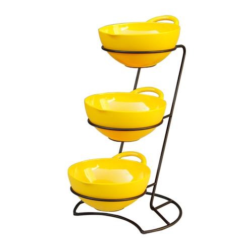 3-Tier Yellow Melamine Server - Eco Prima Home and Commercial Kitchen Supply