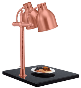 Double Head Rose Gold Food Warmer with Large Granite Base - Eco Prima Home and Commercial Kitchen Supply