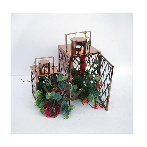 Rose Gold Lattice Lantern - Eco Prima Home and Commercial Kitchen Supply