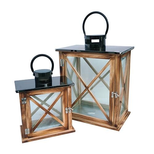 Rectangular Wooden Lantern - Eco Prima Home and Commercial Kitchen Supply