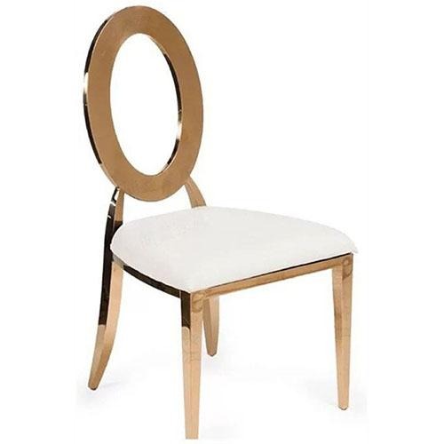 Round Rose Gold Banquet Chair - Eco Prima Home and Commercial Kitchen Supply