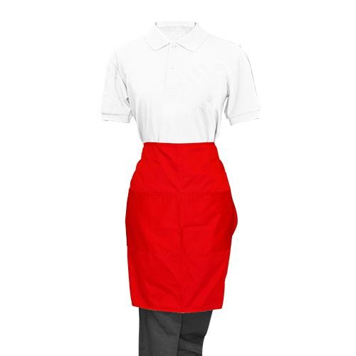 Red Half Apron - Eco Prima Home and Commercial Kitchen Supply