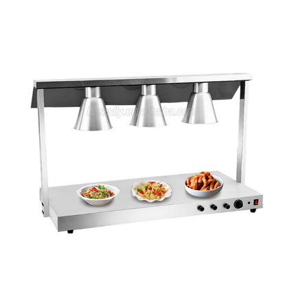 Triple Head Food Warmer with Heated Base and Dimmer Light - Eco Prima Home and Commercial Kitchen Supply