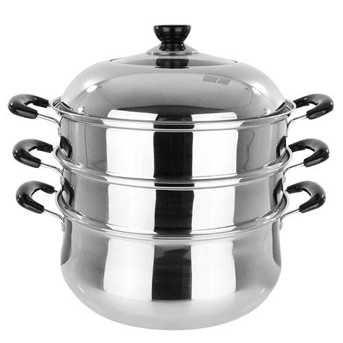 3-Layer Stainless Steel Steamer - Eco Prima Home and Commercial Kitchen Supply