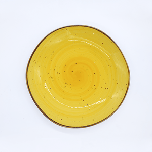 10.5" Yellow Marbled Plate - Eco Prima Home and Commercial Kitchen Supply