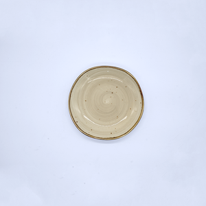 6.5" Cream Marbled Plate