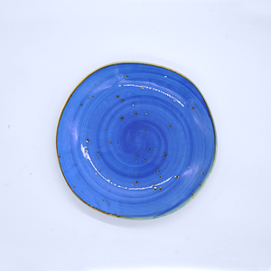 8.5" Blue Marbled Plate