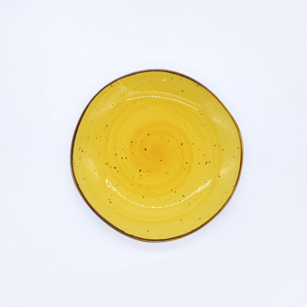 Yellow Marble Coupe Plate