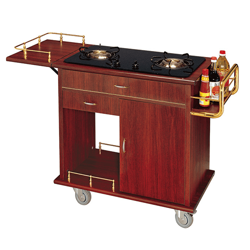 Mahogany Flambe Trolley - Eco Prima Home and Commercial Kitchen Supply