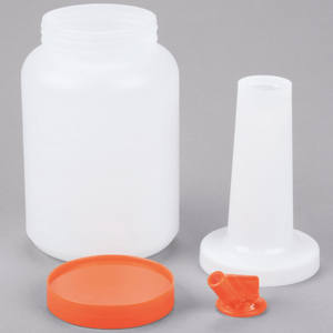 2L Pour Bottle with Orange Spout and Cap - Eco Prima Home and Commercial Kitchen Supply