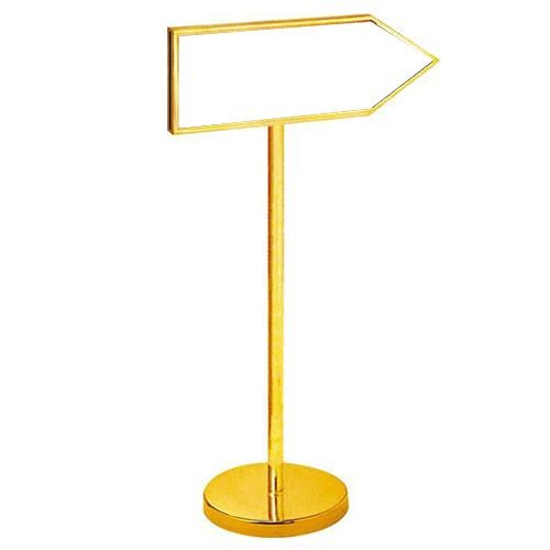 Gold Arrow Sign Stand - Eco Prima Home and Commercial Kitchen Supply