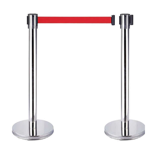 Retractable Stainless Steel Stanchion Stand with Red Belt
