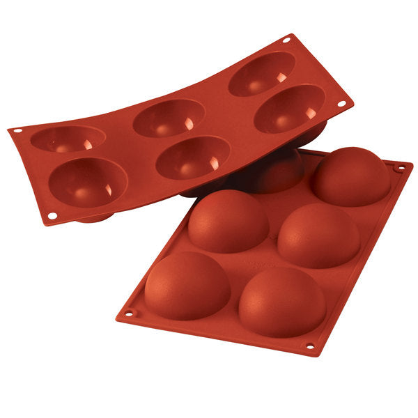 6 Cavity Red Half Sphere Silicone Mold