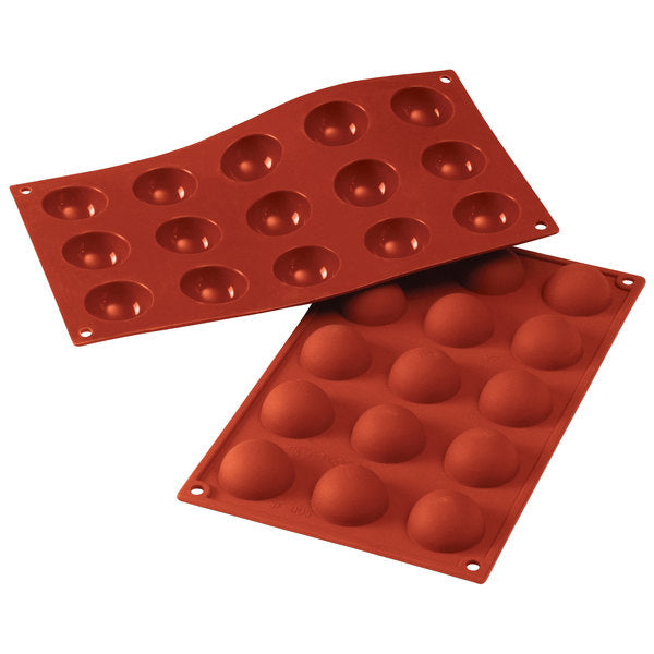 15 Cavity Red Half Sphere Silicone Mold