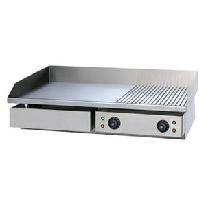 Double Burner Flat and Grooved Electric Griddle