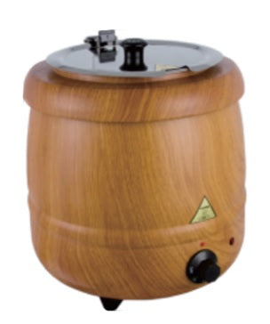 10L Round Wood Countertop Food / Soup Kettle Warmer
