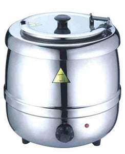 10L Round Stainless Steel Countertop Food / Soup Kettle Warmer